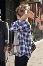 AMANDA SEYFRIED Outside Claridges Hotel in London