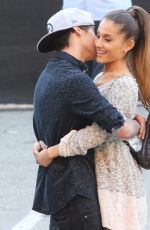 ARIANA GRANDE and Jai Brooks Kisses Outside 2014 iHeartradio Awards