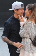 ARIANA GRANDE and Jai Brooks Kisses Outside 2014 iHeartradio Awards