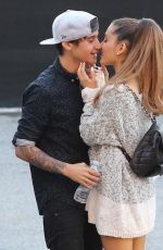 ARIANA GRANDE and Jai Brooks Kisses Outside 2014 iHeartradio Awards
