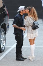 ARIANA GRANDE and Jai Brooks Kisses Outside 2014 iHeartradio Awards