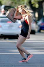 ASHLEY TISDALE in Short Shorts Leaves a Gym in Los Angeles