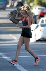 ASHLEY TISDALE in Short Shorts Leaves a Gym in Los Angeles