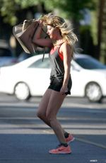 ASHLEY TISDALE in Short Shorts Leaves a Gym in Los Angeles