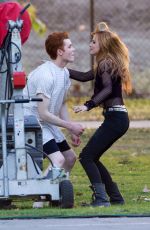 BELLA THORNE on the Set of Amityville in Los Angeles 3004
