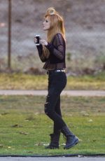BELLA THORNE on the Set of Amityville in Los Angeles 3004