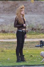 BELLA THORNE on the Set of Amityville in Los Angeles 3004