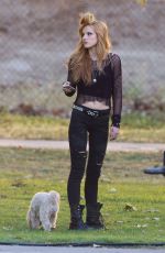 BELLA THORNE on the Set of Amityville in Los Angeles 3004