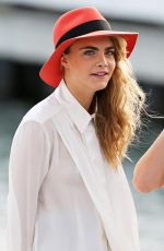 CARA DELEVINGNE and JESSICA CHASTAIN at Le Grand Journal Interview in Cannes