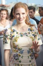CARA DELEVINGNE and JESSICA CHASTAIN at Le Grand Journal Interview in Cannes