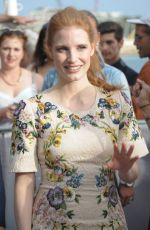 CARA DELEVINGNE and JESSICA CHASTAIN at Le Grand Journal Interview in Cannes