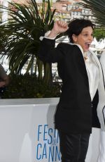CHLOE MORETZ and JULIETTE BINOCHE at Clouds of Sils Maria Photocall at Cannes Film Festival