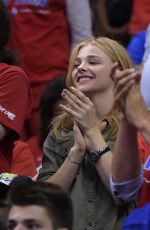 CHLOE MORETZ at Clippers Game at the Staples Center