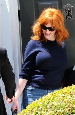 CHRISTINA HENDRICKS Arrives at a Meeting in West Hollywood