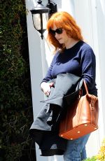 CHRISTINA HENDRICKS Arrives at a Meeting in West Hollywood