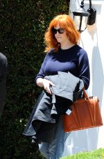CHRISTINA HENDRICKS Arrives at a Meeting in West Hollywood