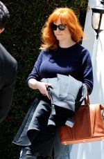 CHRISTINA HENDRICKS Arrives at a Meeting in West Hollywood