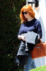 CHRISTINA HENDRICKS Arrives at a Meeting in West Hollywood