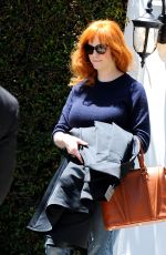CHRISTINA HENDRICKS Arrives at a Meeting in West Hollywood