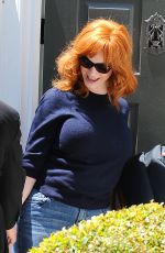 CHRISTINA HENDRICKS Arrives at a Meeting in West Hollywood