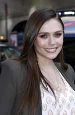 ELIZABETH OLSEN Arrives at The Late Show with David Letterman in New York