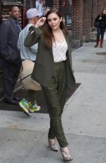 ELIZABETH OLSEN Arrives at The Late Show with David Letterman in New York