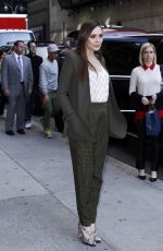 ELIZABETH OLSEN Arrives at The Late Show with David Letterman in New York