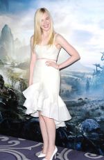 ELLE FANNING and ANGELINA JOLIE at Maleficient Photocall in London