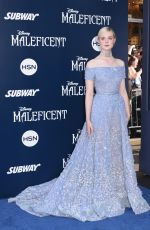 ELLE FANNING at Maleficent Premier in Hollywood