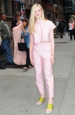 ELLE FANNING at The Late Show with David Letterman in New York
