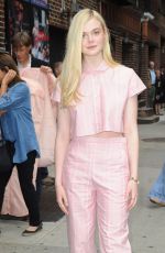 ELLE FANNING at The Late Show with David Letterman in New York