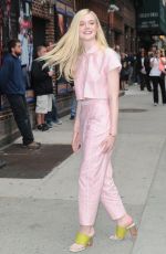 ELLE FANNING at The Late Show with David Letterman in New York
