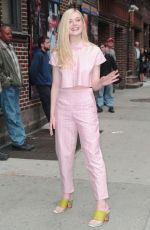 ELLE FANNING at The Late Show with David Letterman in New York