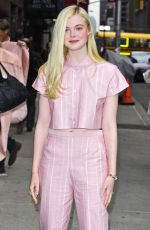 ELLE FANNING at The Late Show with David Letterman in New York
