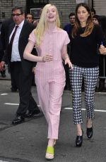 ELLE FANNING at The Late Show with David Letterman in New York