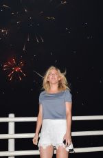 ELLIE GOULDING Watching a Fireworks Display on Waterloo Bridge in London
