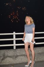 ELLIE GOULDING Watching a Fireworks Display on Waterloo Bridge in London