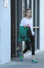 EMMA ROBERTS in Tight Leggings Out Shopping in Los Angeles