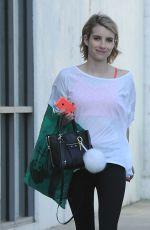 EMMA ROBERTS in Tight Leggings Out Shopping in Los Angeles