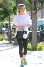 EMMA ROBERTS in Tight Leggings Out Shopping in Los Angeles