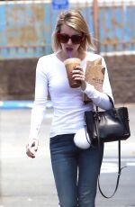 EMMA ROEBRTS Out for Coffee in Los Angeles