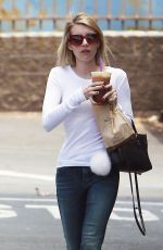 EMMA ROEBRTS Out for Coffee in Los Angeles