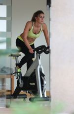 FERNE MCCANN in Tights at a Gym in Tenerife