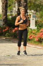 GEMMA ATKINSON in Spandex Out Jogging in Punta Cana