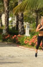 GEMMA ATKINSON in Spandex Out Jogging in Punta Cana