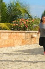 GEMMA ATKINSON in Spandex Out Jogging in Punta Cana