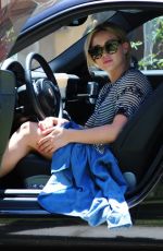 HILARY DUFF in Jeans Shorts at a Friends House in Hollywood