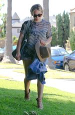 HILARY DUFF in Jeans Shorts at a Friends House in Hollywood