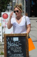 HILARY DUFF in Tight Jeans Out Shopping in West Hollywood