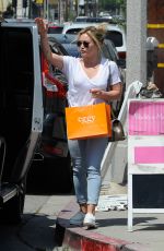 HILARY DUFF in Tight Jeans Out Shopping in West Hollywood